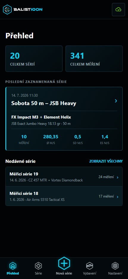 Přehled v mobilním klientu BALISTIQON