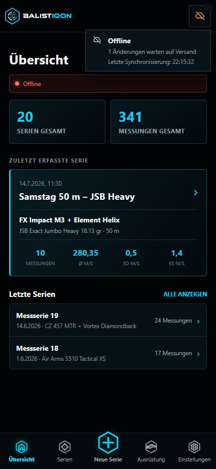 Synchronisierungsstatus im mobilen BALISTIQON-Client
